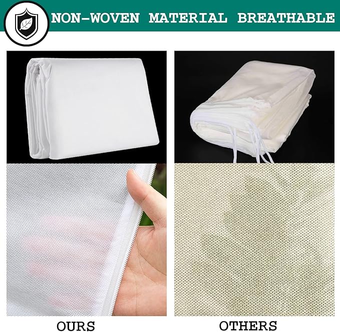 2 Pcs Tree Covers for Winter, Plant Covers Freeze Protection with Drawstring and Zipper, 2.5 oz/yd²