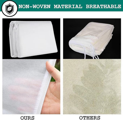 2 Pcs Tree Covers for Winter, Plant Covers Freeze Protection with Drawstring and Zipper, 2.5 oz/yd²