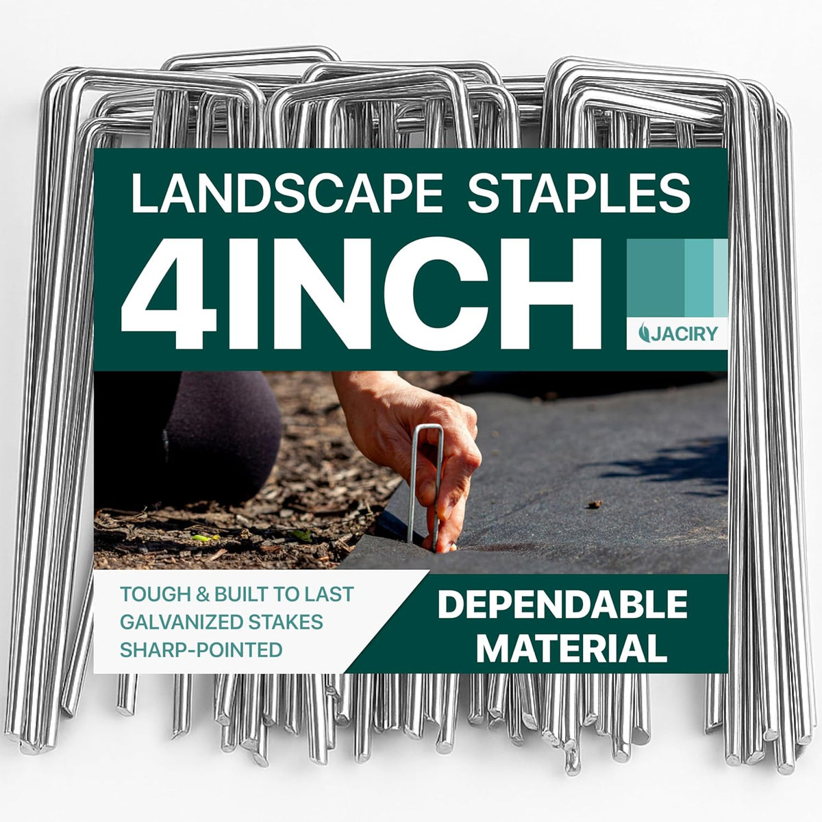 4 Inches Landscape Staples,Galvanized Garden Stakes Yard Stakes Garden Staples Prefect for Weed