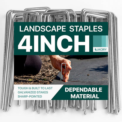 4 Inches Landscape Staples,Galvanized Garden Stakes Yard Stakes Garden Staples Prefect for Weed