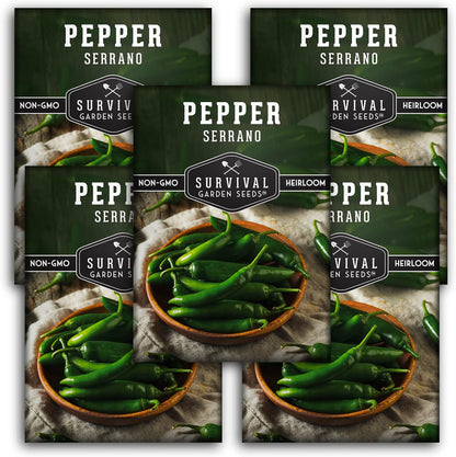Mexican Serrano Pepper Seeds for Planting | Fresh Hot Chili & Green Hot Pepper Seeds – Heirloom
