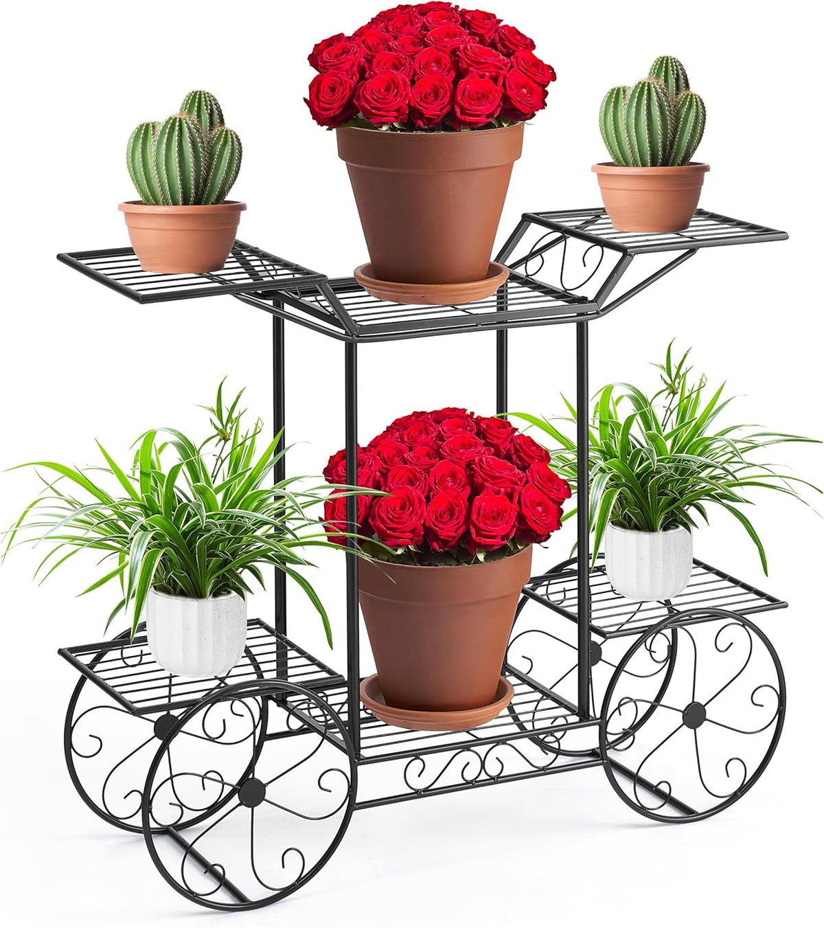 Sorbus® Garden Cart Stand & Flower Pot Plant Holder Display Rack, 6 Tiers, Parisian Style - Perfect