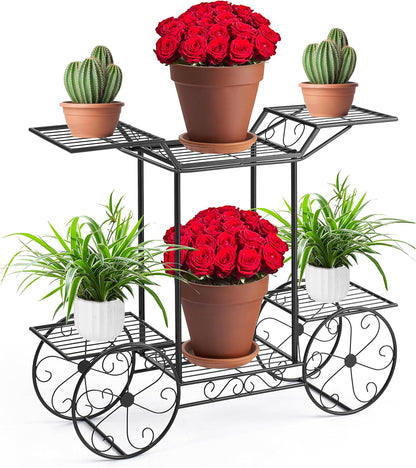 Sorbus® Garden Cart Stand & Flower Pot Plant Holder Display Rack, 6 Tiers, Parisian Style - Perfect