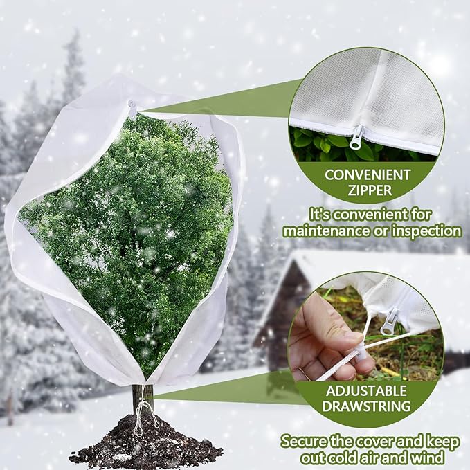 Remiawy Plant Covers Freeze Protection, 2.0 oz/yd² Shrub Jacket Plant Covers for Winter, 2 Pack 50