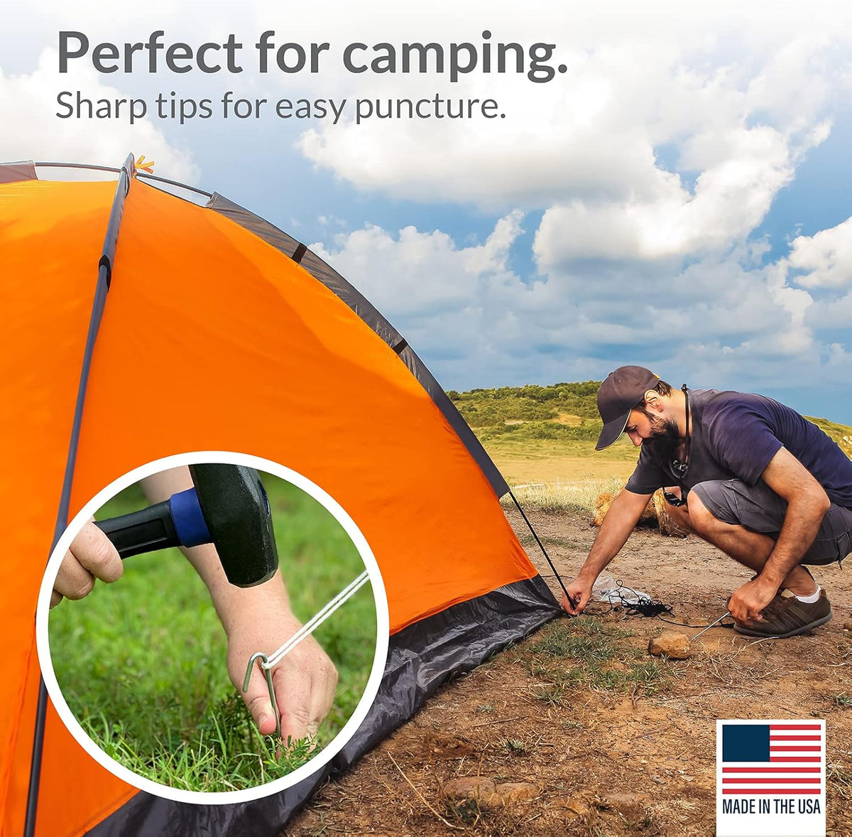 Pinnacle Mercantile 60 Pack Tent Stakes Metal Garden Edging Fence Hooks Pegs Christmas Decoration