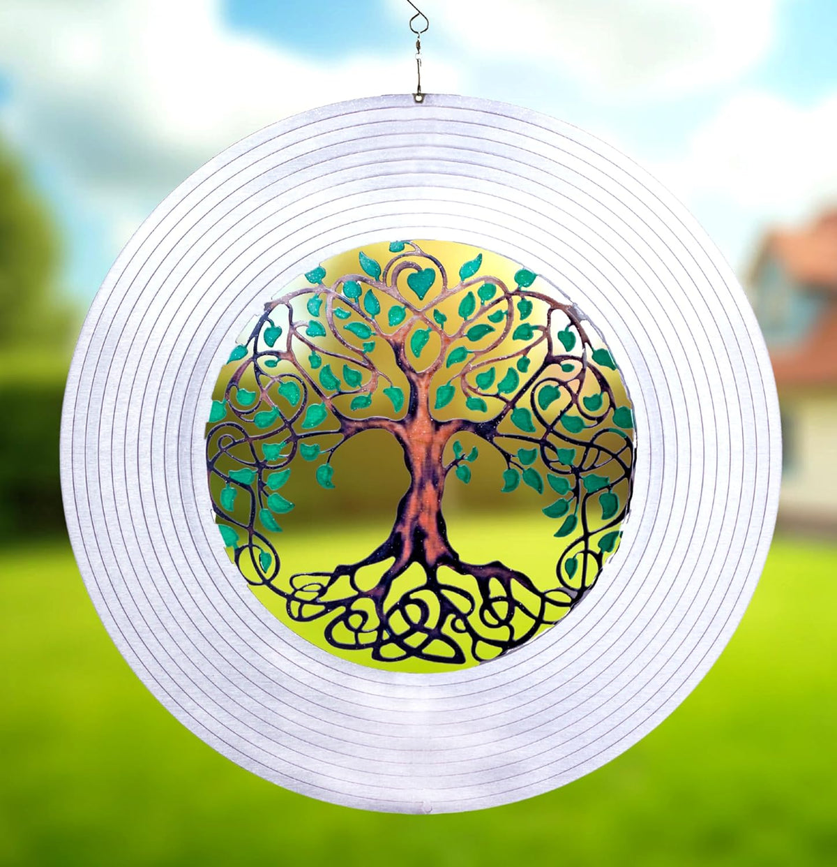 ISEO Tree of Life Wind Spinner for Yard and Garden, Hanging Outdoor Decor, Yard Art, Porch and