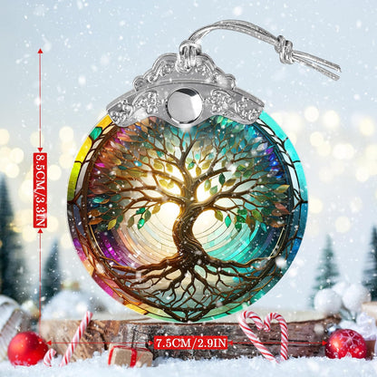Tree of Life Suncatcher - Stained Glass Window Hanging, Christmas Ornament, Home Decor for Holidays