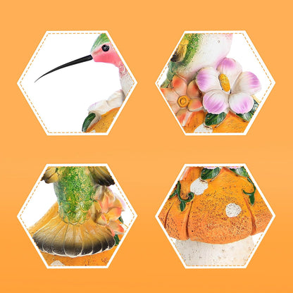 Hummingbird Stand on Mushroom for Garden Decorations,Hummingbird Statue for Outdoor Backyard Yard