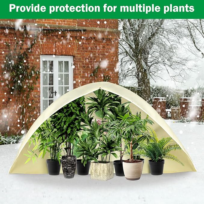 Plant Covers Freeze Protection 10 x 10 ft Extra Large Frost Cloth Plant Covers with Zipper
