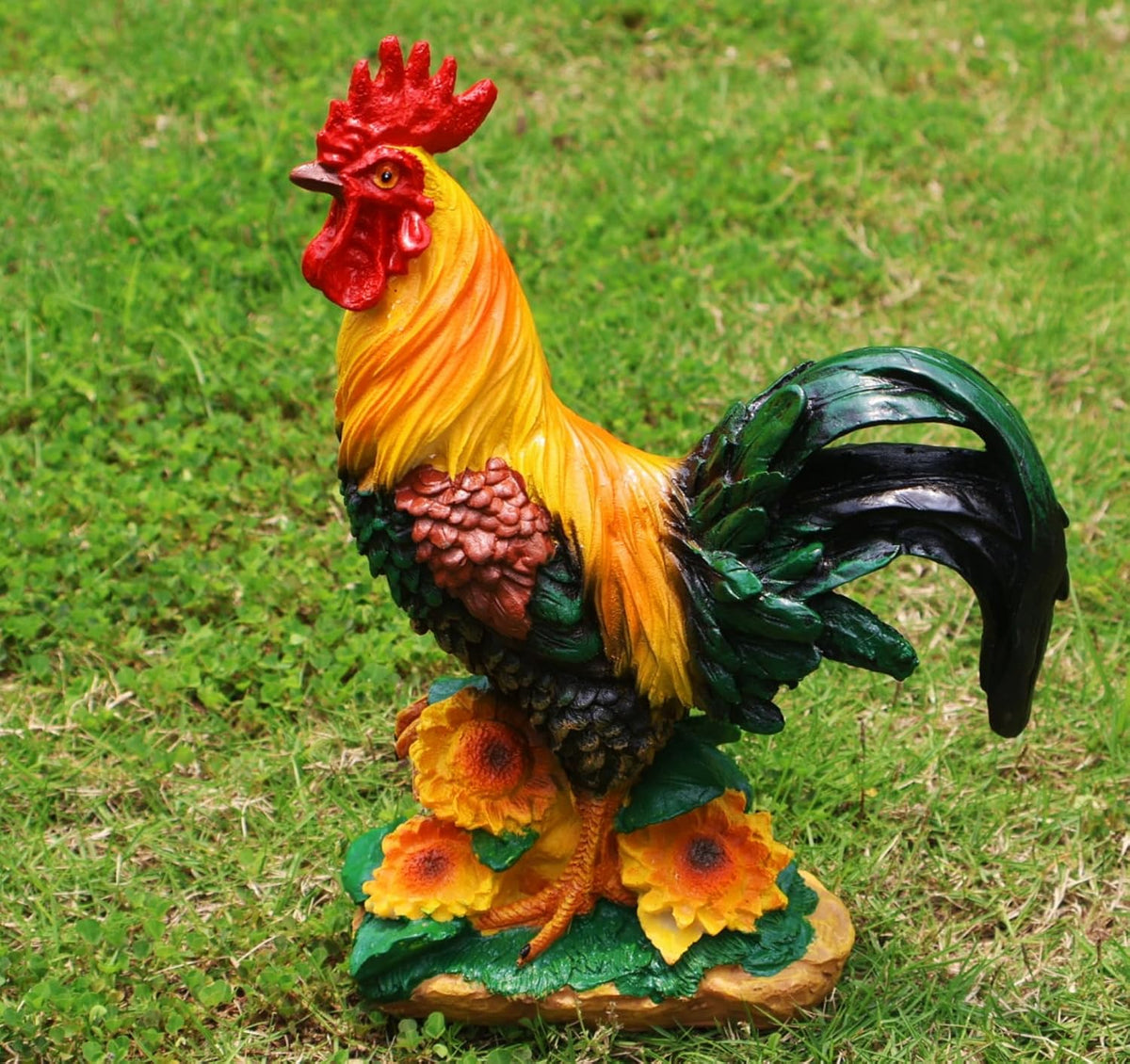 Rooster Garden Statue Decorations, Chicken Farm Animals Decoration, Yard Chicken Sculpture for