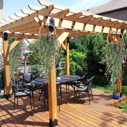 Artificial Hanging Flowers, 3 Pcs Fake Hanging Plants Artificial Vines for Outdoors, Fake Ivy Vine