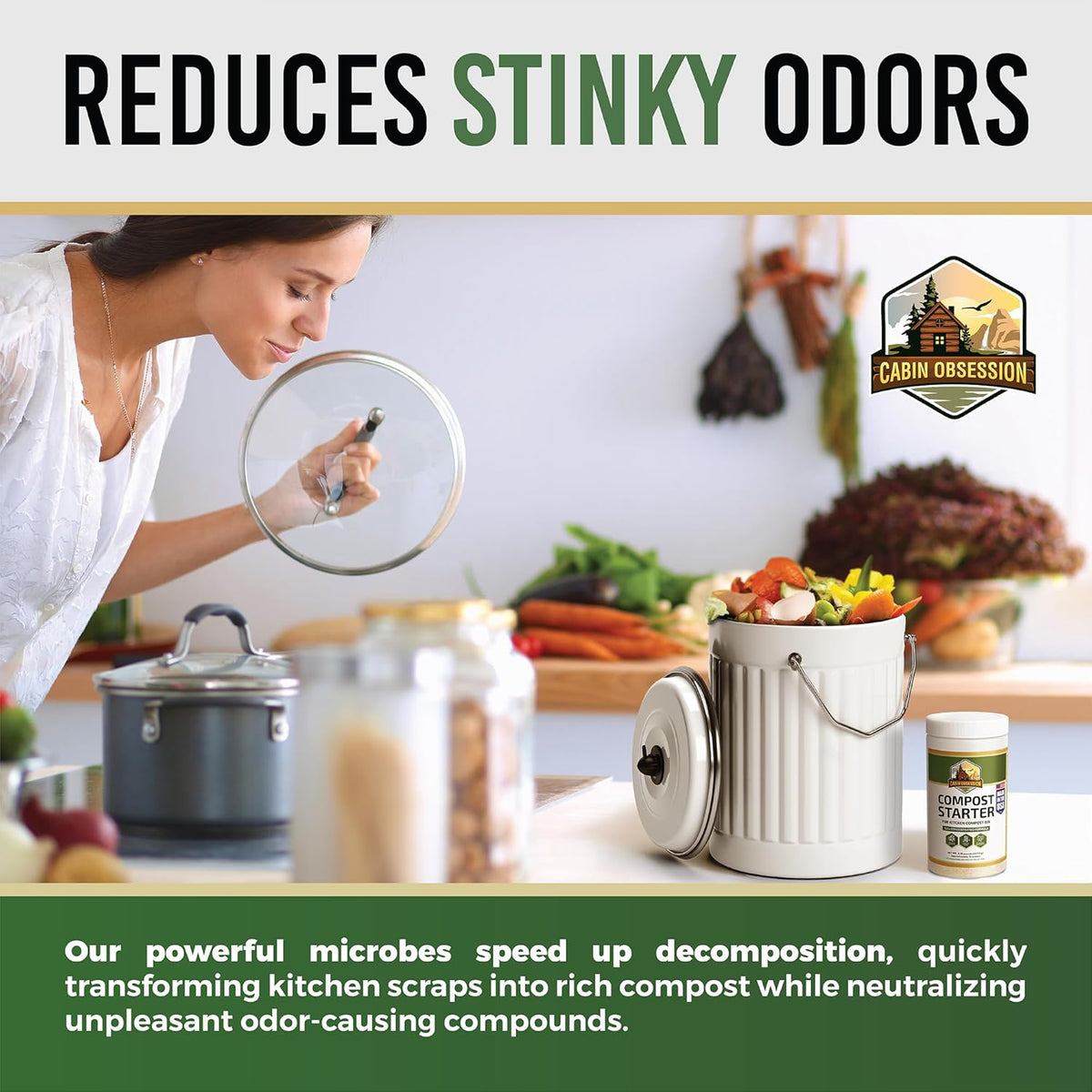 Compost Starter - 100x Concentrated All Natural Compost Accelerator for Countertop Kitchen Bin