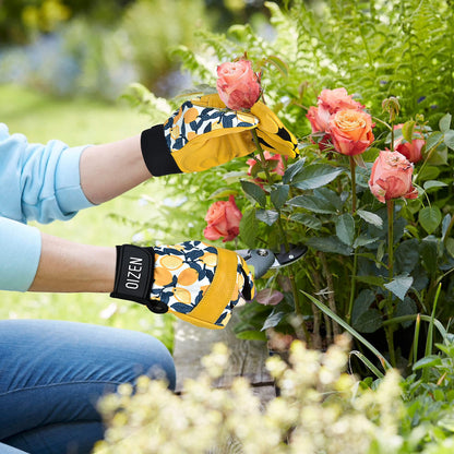 OIZEN Cowhide Leather Thorn Proof & Puncture Resistant Gardening Gloves for Women and Men