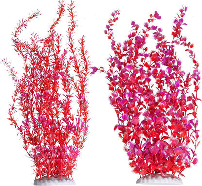 Hamiledyi Aquarium Plastic Plants Aquarium Decor Artificial Fish Tank Plants,Tall Fish Tank