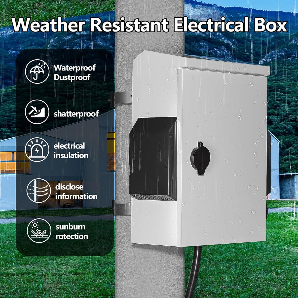 Outdoor Electrical Box with Thermostat and Fan, Cold-Rolled Steel Plate, Aluminum Alloy Back Beam