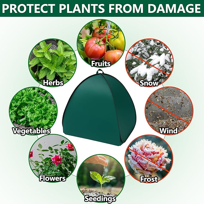 2 Pcs Pop Up Shrub Covers Frost Protection Tent, 30" x 28" x 28" Winter Plant Cover Freeze