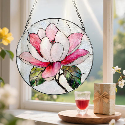 8-Inch Stained Glass Ornament, Stained Glass Window Hanging, Window Hanging Decor Suncatcher