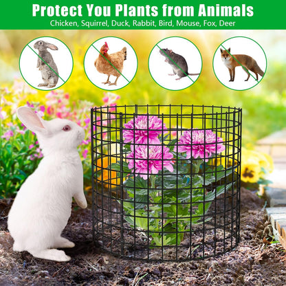 10 Pack Plant Protector from Animals, 13x12 inch Wire Plant Cages Mesh Plant Cage Garden Plant