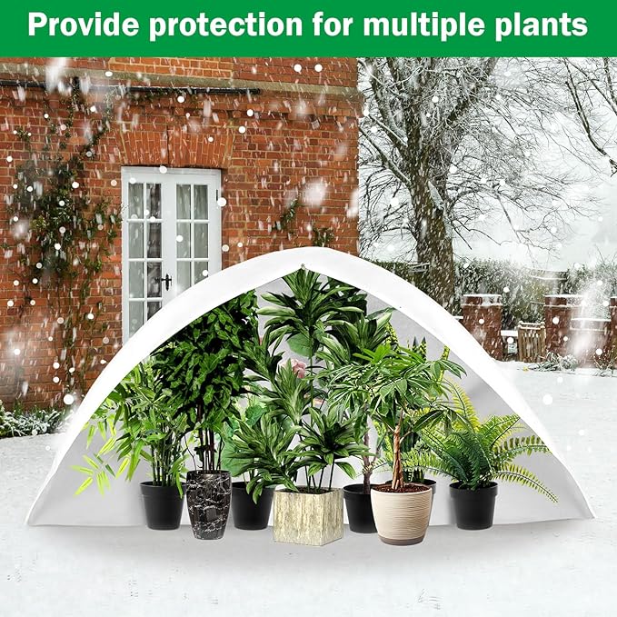 Plant Covers Freeze Protection 10 x 10 ft Extra Large Frost Cloth Plant Covers with Zipper