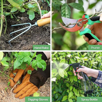 Gardening Tools 9-Piece Heavy Duty Garden Hand Tools with Fashion and Durable Garden Tools