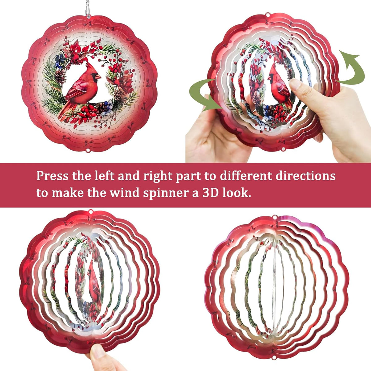 Wind Chimes for Outside with Cardinal Wind Spinner, Unique Gifts for Mom Grandma Women Birthday