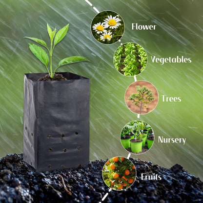 100 Pcs Nursery Growing Bags Seedling Starter Bags with 30 Plant Labels & 2 Mini Watering