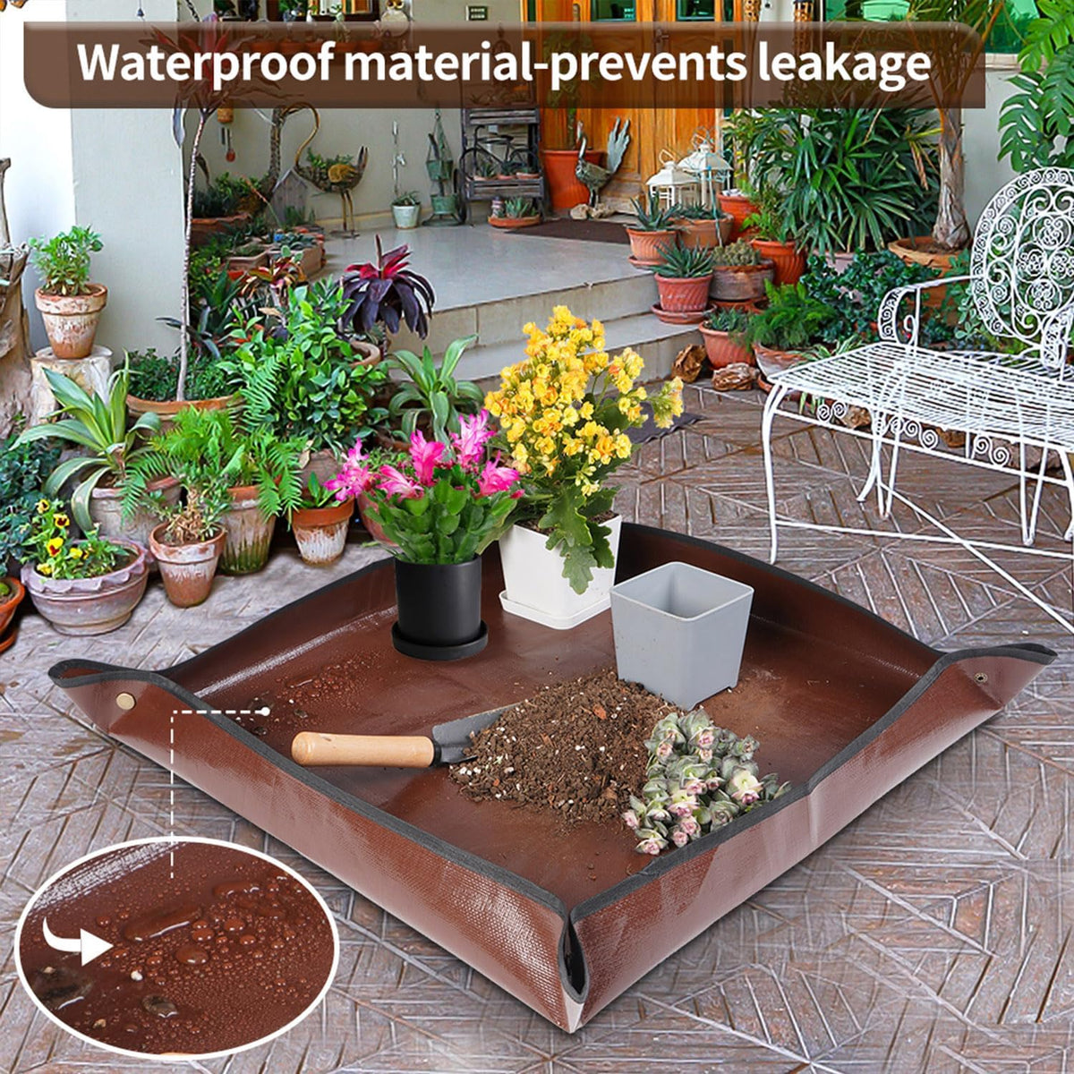 26.8"X26.8" Repotting Mat for House Plants Transplanting Control Mess, Foldable Waterproof