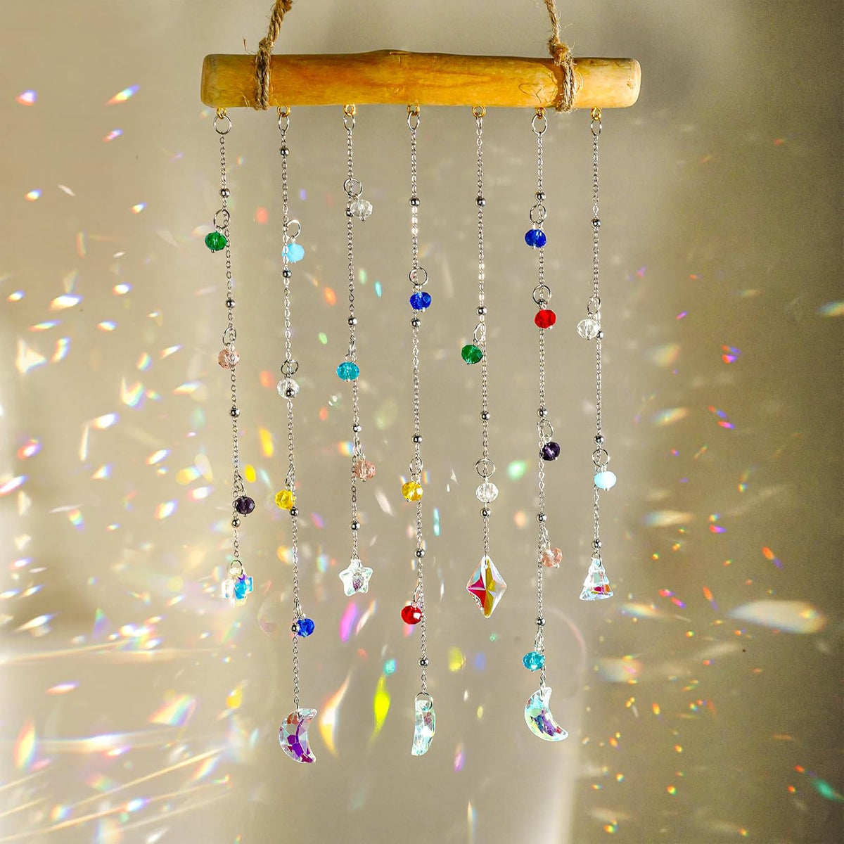 H&D HYALINE & DORA Crystal Sun Catcher Crystal Wind Chimes for Outside Rainbow Maker Suncatchers