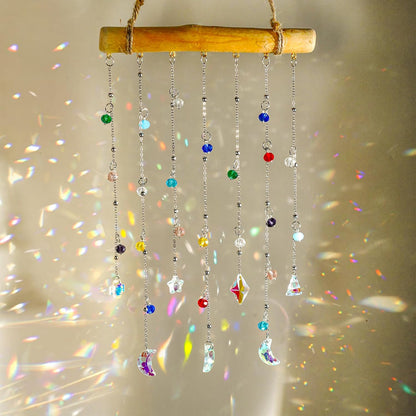 H&D HYALINE & DORA Crystal Sun Catcher Crystal Wind Chimes for Outside Rainbow Maker Suncatchers