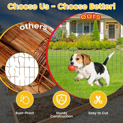 Welded Wire Fence, 6Ft x 50Ft 15Ga Chicken Wire Fencing, Garden Border Fencing Roll Metal Wire Mesh