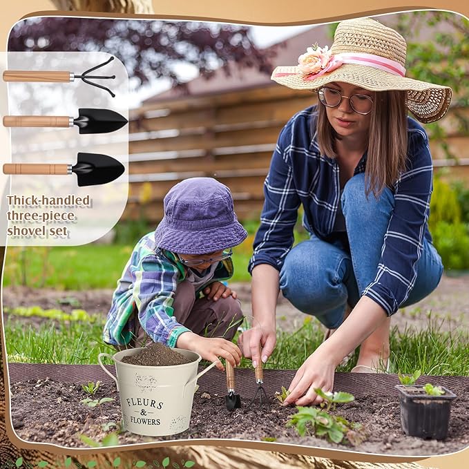 Tarpop Garden Tool Set Plant Whisperer Gardening Gifts for Women, 7 Piece Vegetable Planting Tool