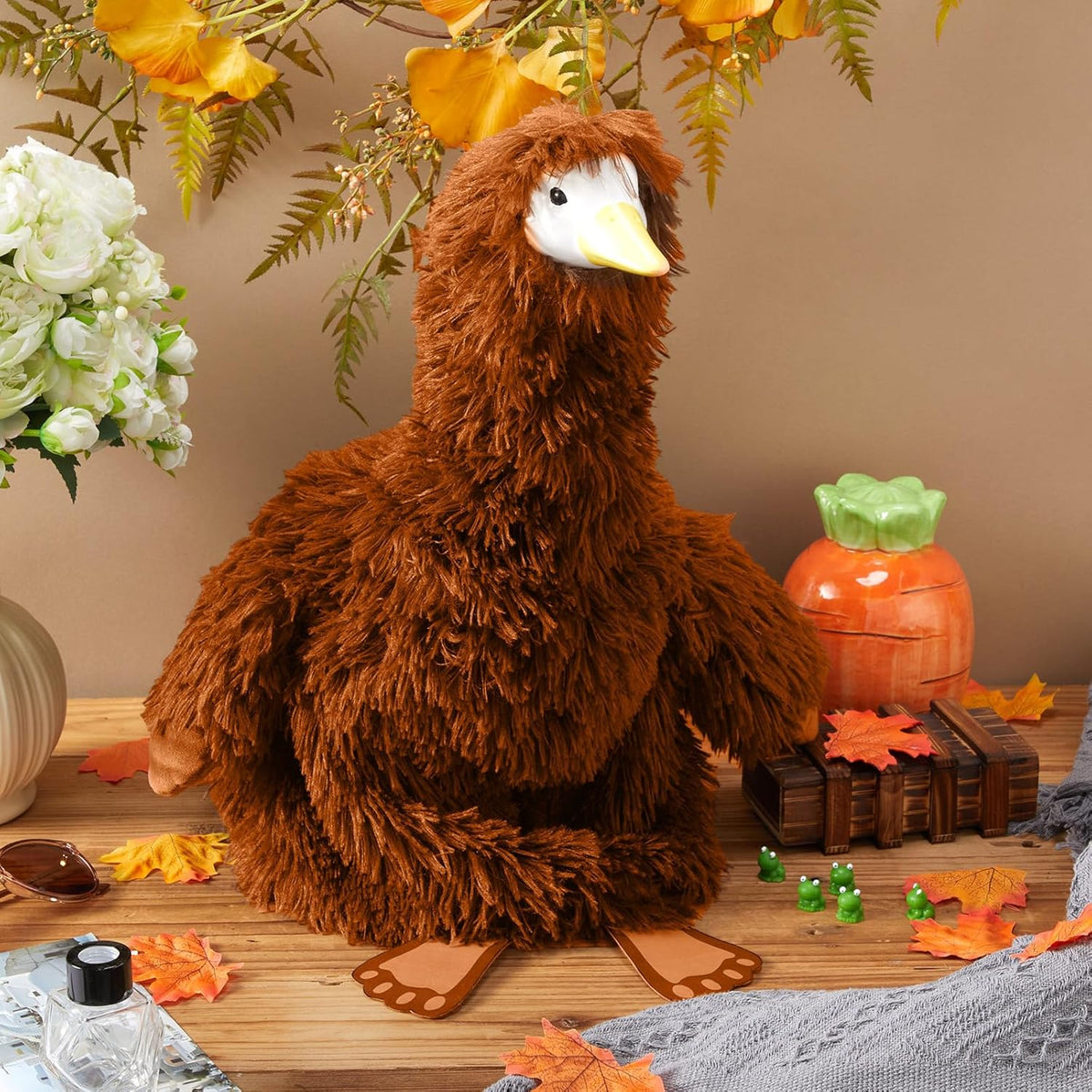 Vinsot Halloween Outdoor Porch Geese Outfit, 23" Patio Yard Porch Desk Goose Coat, Lawn Goose
