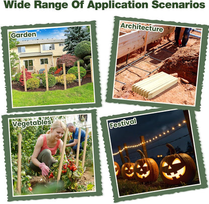 48 Pieces Wooden Garden Stakes 24 Inch Grade and Survey Stakes Wooden Garden and Sign Posts for