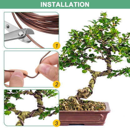 2.5mm Bonsai Training Wire, 16.4 Feet Total Anodized Aluminum Bonsai Wires for Bonsai Tree