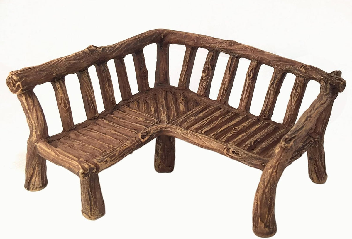 GlitZGlam Miniature Fairy Garden Furniture 3-Piece: Rustic Wood Bench, Rocking Chair and Miniature