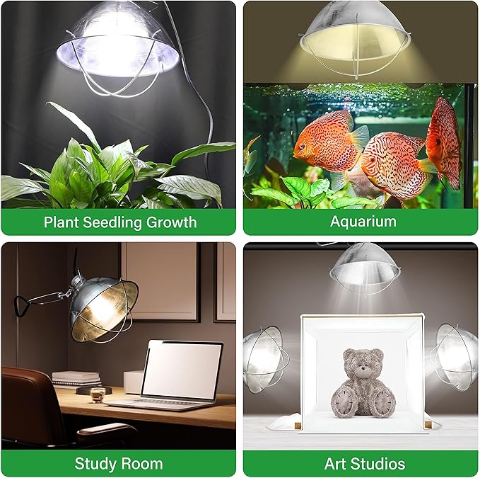 Simple Deluxe 10.5" 1-Pack Clamp Light, 250 Watt E26 Socket (Bulb Not Included), Aluminum Reflector