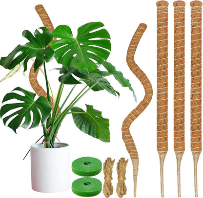 4 Pack Moss Pole, 26.8-Inch Moss Poles for Plants Monstera,Bendable Plant Support Stakes for
