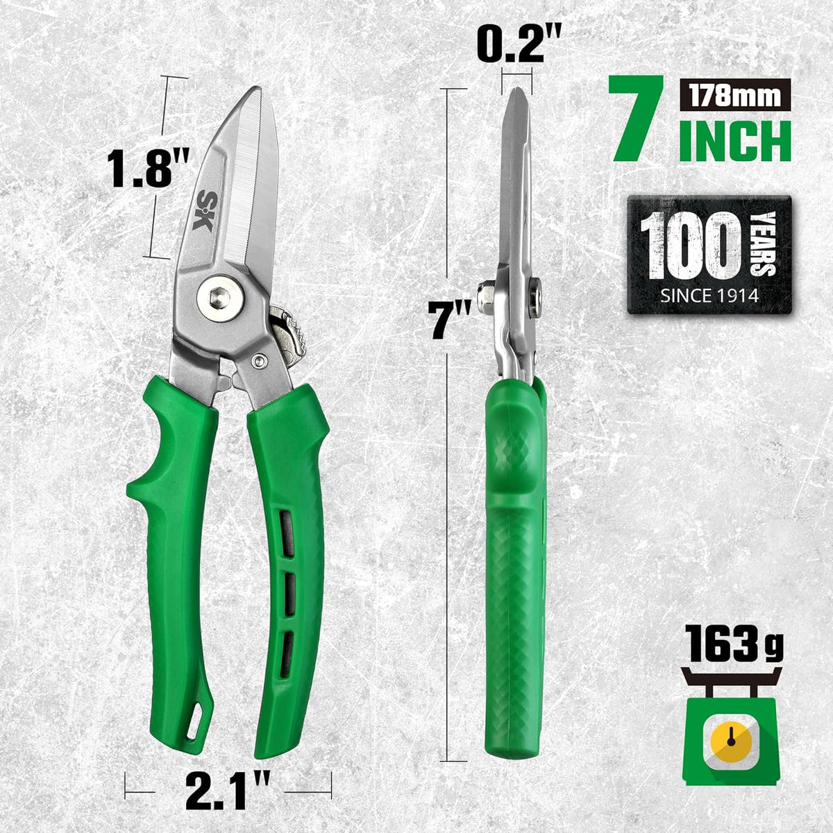 SK 7" Heavy Duty Scissors, All Purpose Shears, Drop Forged CR-V Blades with Safety Lock