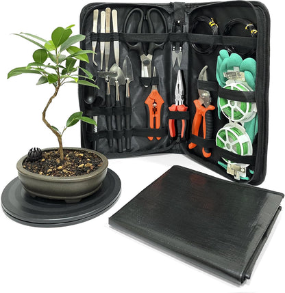 Bonsai Toolkit - Mini Garden Tools, Bonsai Wire Kit, Repotting Mat for Indoor Plants, Bonsai Tools