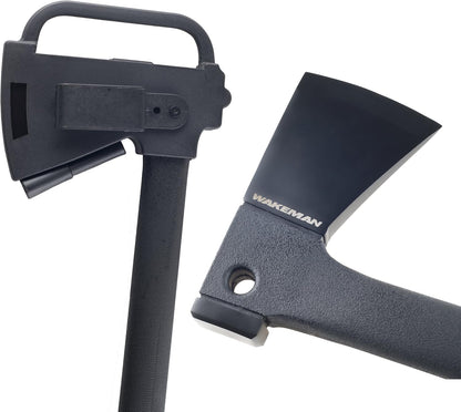 Camping Hand Axe and Survival Gear - Lightweight Hatchet with Nested Serrated Wood Saw Knife and