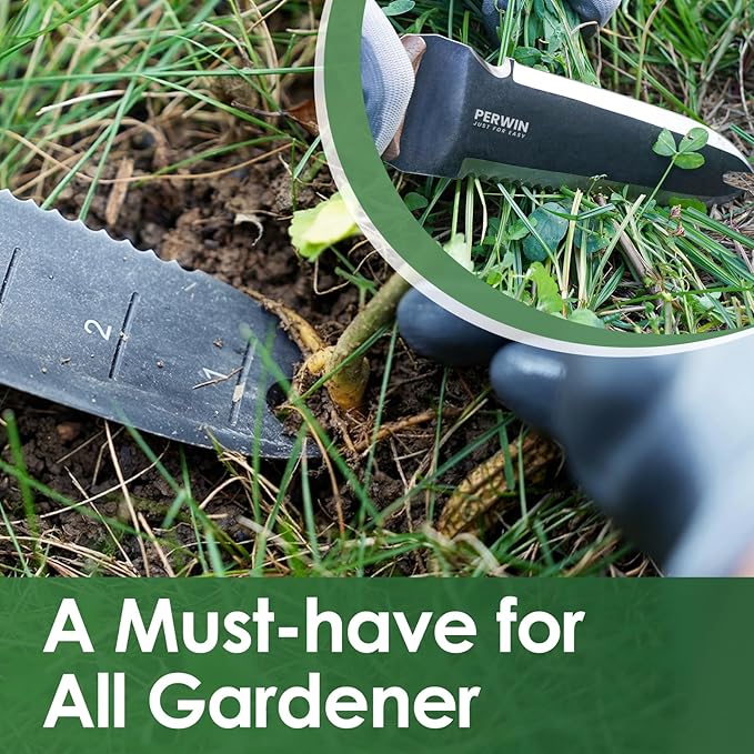 Hori Hori Garden Knife, Garden Tools with Sheath for Weeding,Planting,Digging, 7" Stainless Steel
