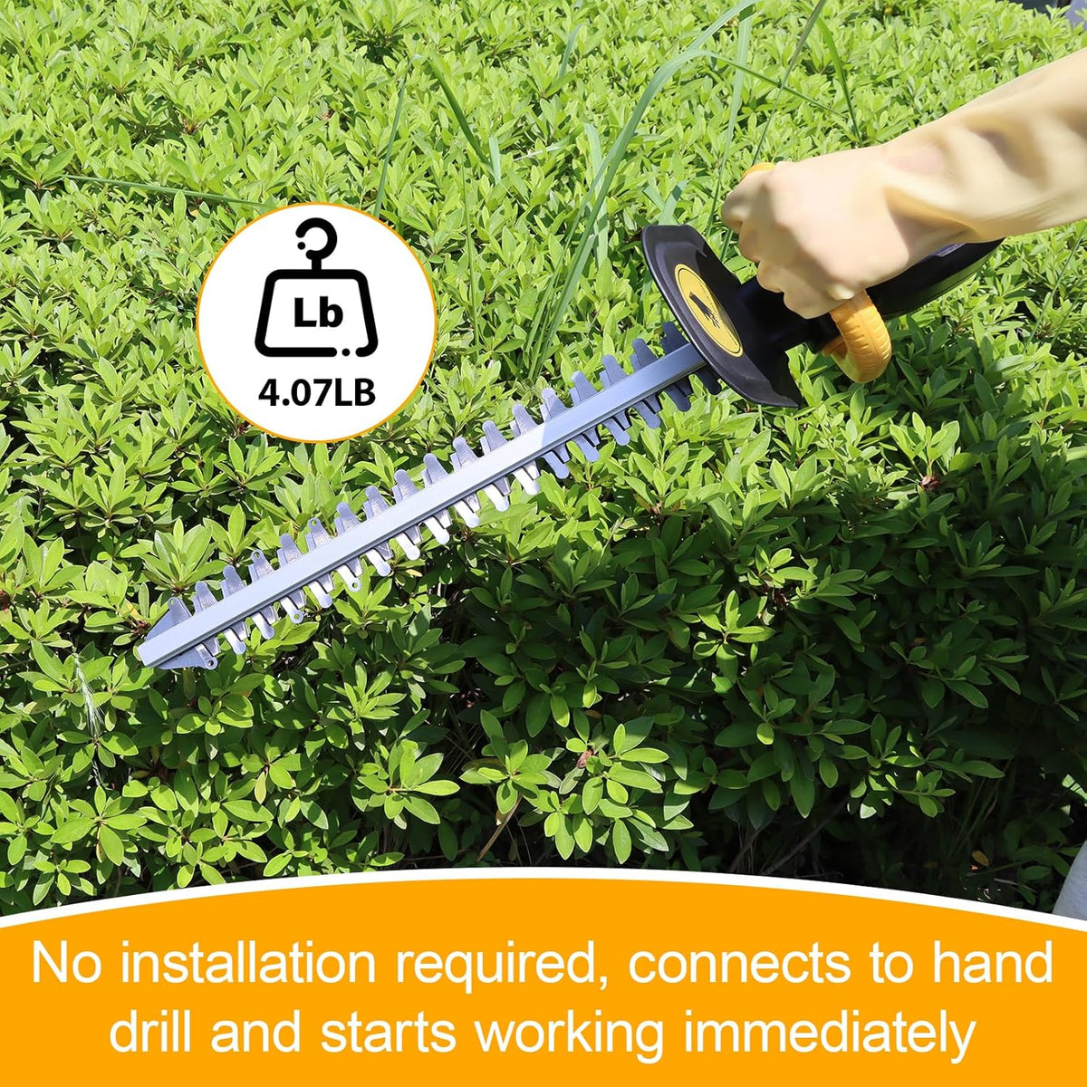 RENYU Portable Hedge Trimmer, 22 Inch Bush Trimmer Drill, 2.5 Inch Cut Capacity for Lawns, Hedges
