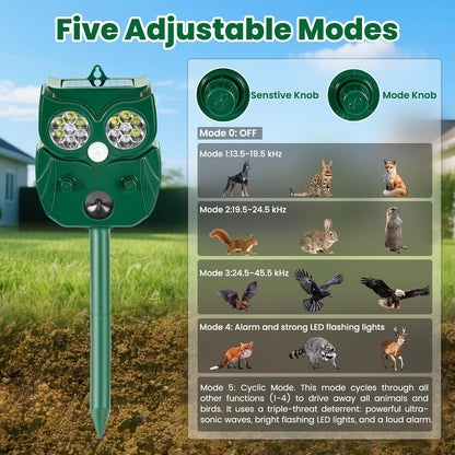 Solar Ultrasonic Animal Repellent Outdoor, 2Pack Waterproof Deer Repellent Devices with RIP Motion