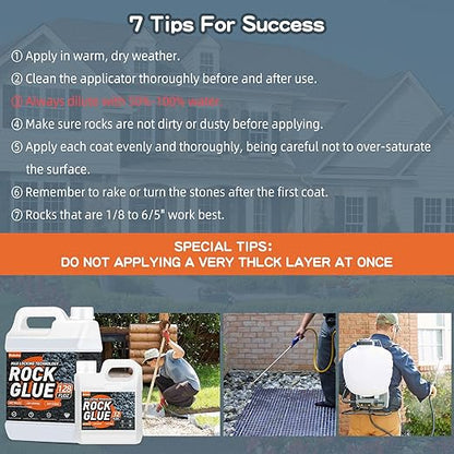 Rock Glue, 1Gallon Mulch Glue for Landscaping, Fast-Dry Strong Pea Gravel Stabilizer Landscape