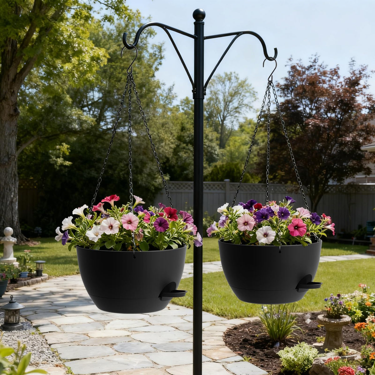 UOUZ 13 Inch 2 Pack Large Self Watering Hanging Planters for Indoor Outdoor Plants, Hanging Plant