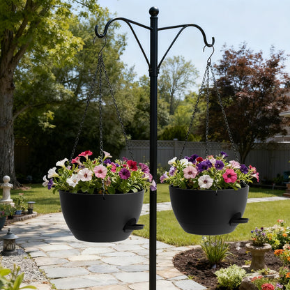 UOUZ 13 Inch 2 Pack Large Self Watering Hanging Planters for Indoor Outdoor Plants, Hanging Plant
