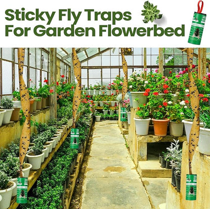 Qualirey 160 Pack Fly Strips Sticky Fly Trap Indoor Outdoor Hanging Ribbon Tape Paper Flying Insect