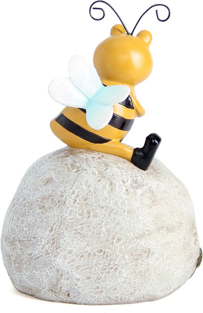 Garden Decor Bee Outdoor Statues Sculpture Bumblebee Figurine for Patio Lawn Porch Yard Backyard