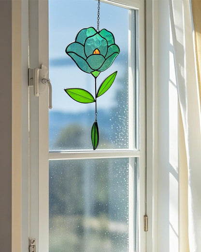 Flower Suncatchers, Stained Glass Window Hangings, Garden Suncatchers for Window and Wall Decor
