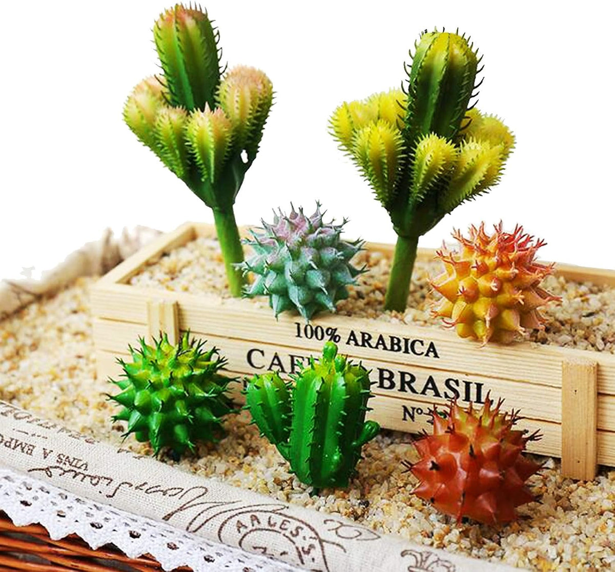 N|A Cayway 10 PCS Artificial Cactus and Succulent Plants - Faux Cacti Decor for Decoration - Bulk